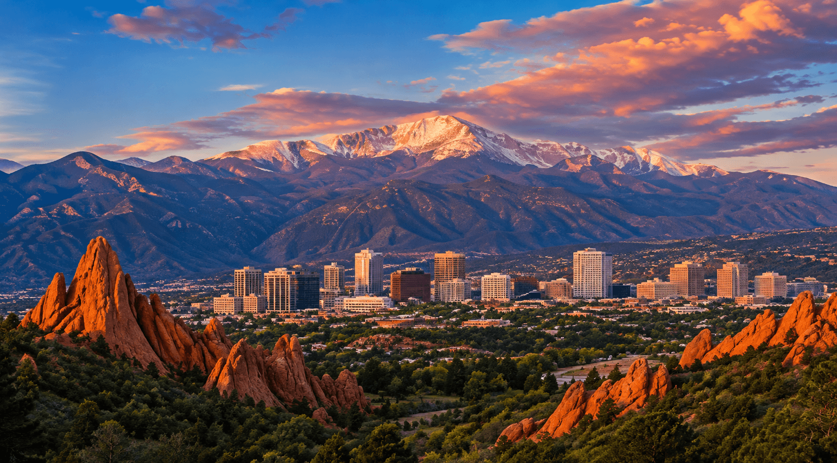 Colorado Springs landscape with mountain views